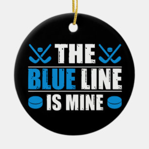 Hockey Blue Line Ceramic Ornament