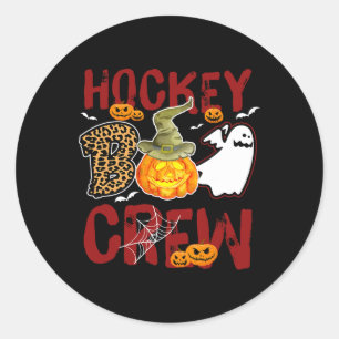 Hockey Boo Crew Halloween Players Coach Match  Classic Round Sticker