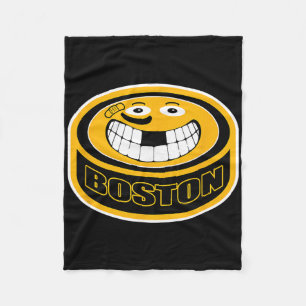 Hockey Boston M. Funny Kid Adult Puck Smile Face G Fleece Blanket