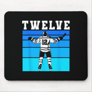 Hockey Boy 12th Birthday Twelve Ice Hockey Birthda Mouse Pad