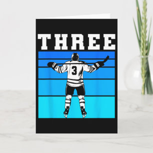 Hockey Boy 3rd Birthday Three Ice Hockey Birthday  Card