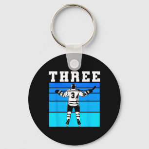Hockey Boy 3rd Birthday Three Ice Hockey Birthday Key Ring