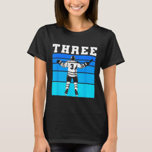 Hockey Boy 3rd Birthday Three Ice Hockey Birthday  T-Shirt