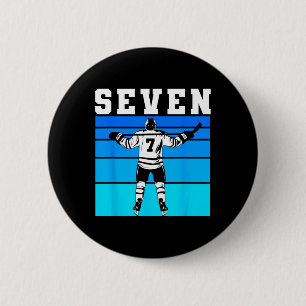 Hockey Boy 7th Birthday Seven Ice Hockey Birthday 6 Cm Round Badge
