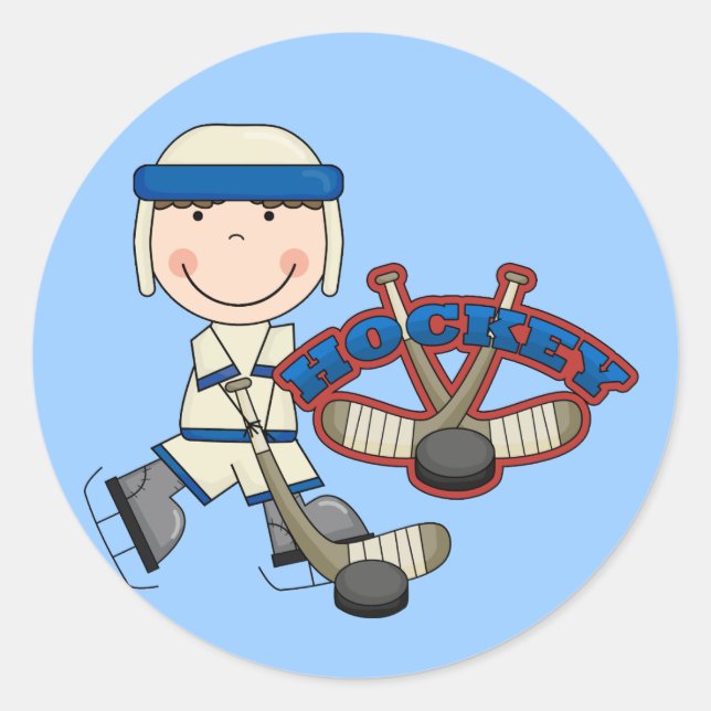 HOCKEY - Boy Tshirts and Gifts Classic Round Sticker (Front)