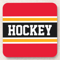 HOCKEY Bright Red Yellow Black Racing Stripes