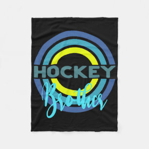 Hockey Brother With Modern Hockey Circles Fleece Blanket