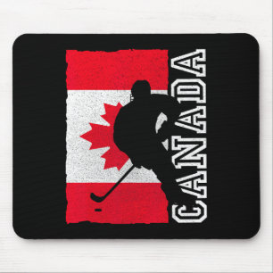 Hockey Canadian Patriotic Flag Mouse Pad