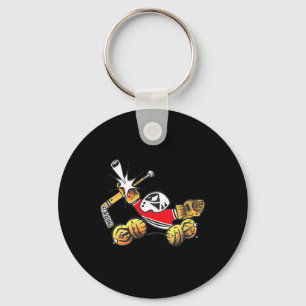 Hockey Cartoon Goalie Small Saves Big Save Youth A Key Ring