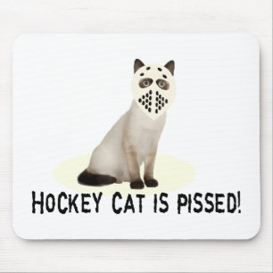 Hockey Cat Pissed Mouse Pad