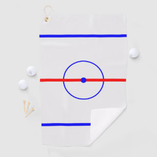 Hockey Centre Ice & Blue Lines Golf Towel