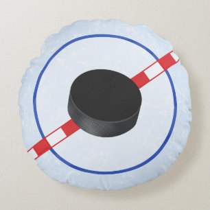 Hockey Centre Ice Puck Pillow