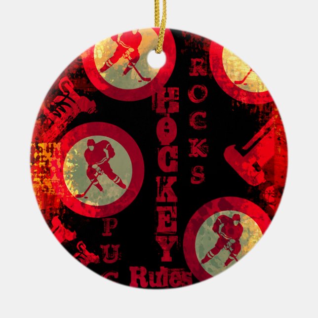 Hockey          ceramic ornament (Front)