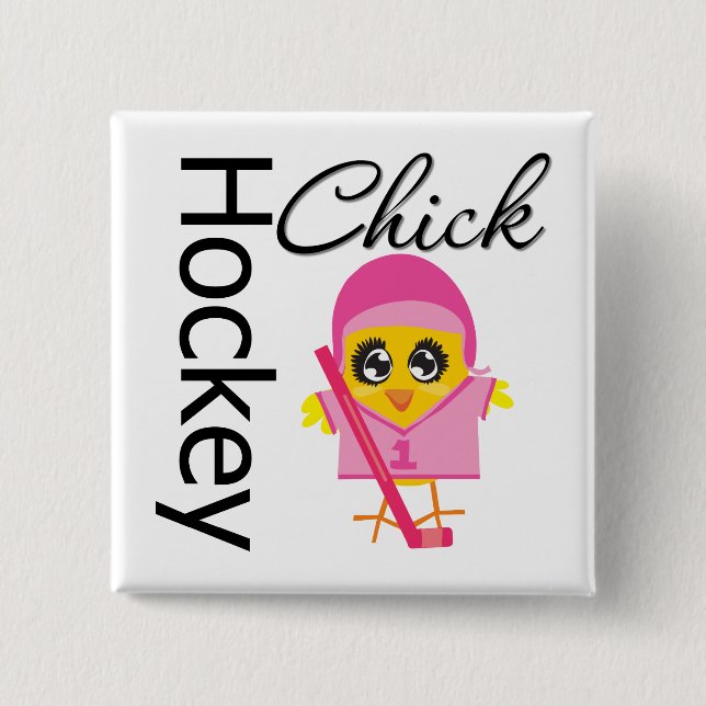 Hockey Chick 15 Cm Square Badge (Front)
