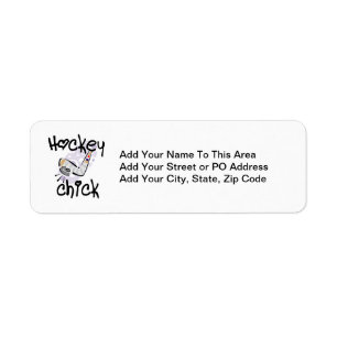 Hockey Chick T-shirts and Gifts Return Address Label