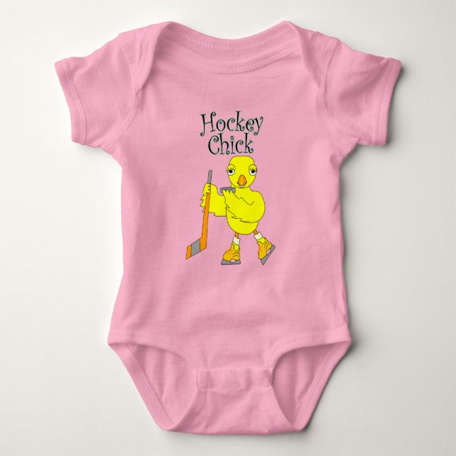 Hockey Chick text Baby Bodysuit (Front)