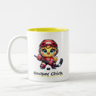 Hockey Chick Two-Tone Coffee Mug