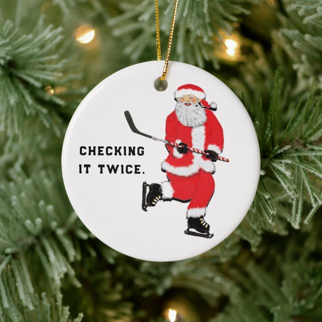 Hockey Christmas Collectible Ceramic Tree Decoration (Tree)