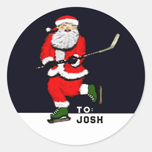Hockey Christmas Gift Tags (Front)