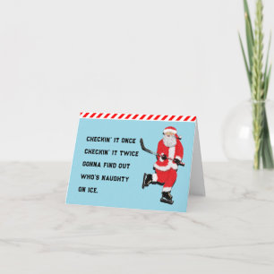 Hockey Christmas greeting Holiday Card