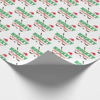 Hockey Christmas Hockey Sticks Santa Hat Wrapping Paper