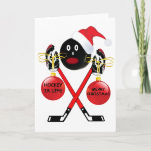Hockey Christmas Holiday Card