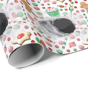 Hockey Christmas Holiday Gift Wrapping Paper