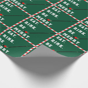 Hockey Christmas Holiday Gift Wrapping Paper