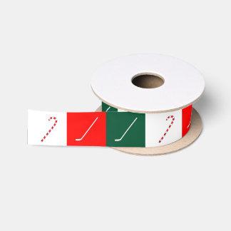 Hockey Christmas Holiday Satin Ribbon