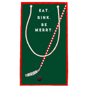 Hockey Christmas Holiday Small Gift Bag