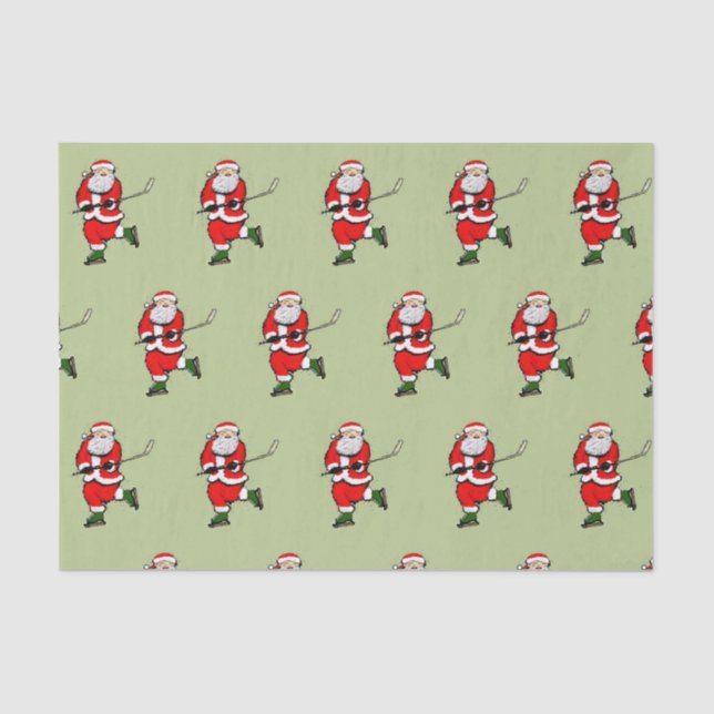 Hockey Christmas Holiday Tissue Paper (Front)