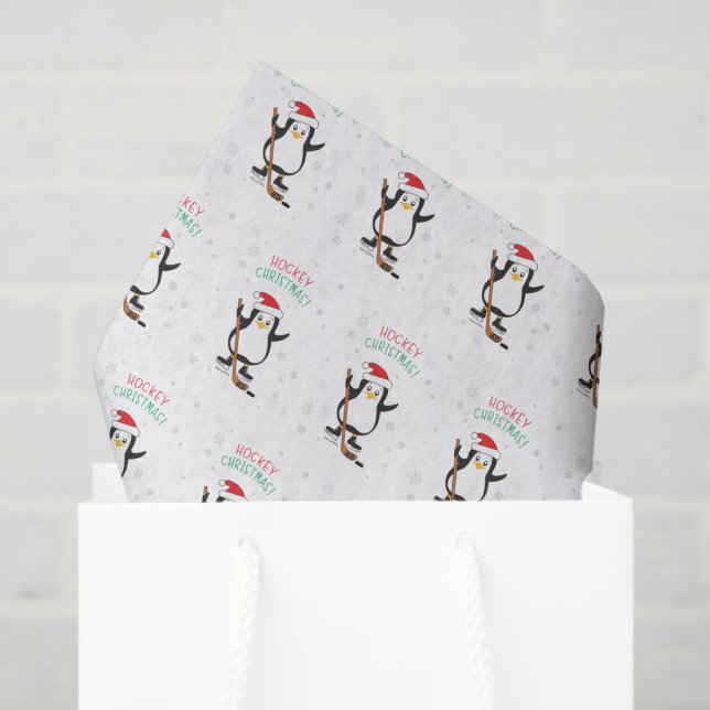Hockey Christmas Penguin Tissue Paper (Gift Bag)