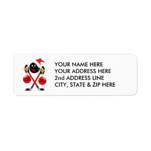 Hockey Christmas Return Address Label