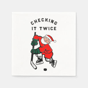 Hockey Christmas Sports Napkin