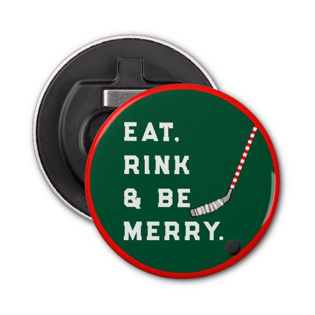Hockey Christmas Stocking Stuffers Bottle Opener (Front)