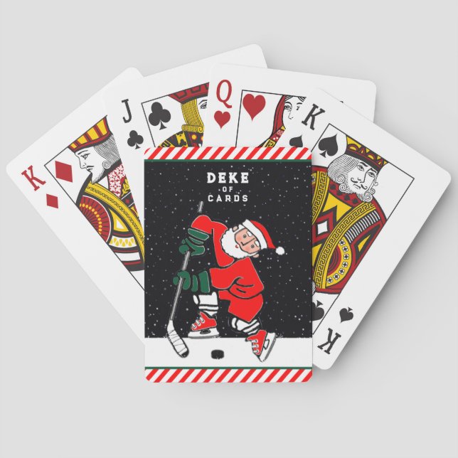 Hockey Christmas Stocking Stuffers Playing Cards (Back)