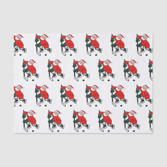 Hockey Christmas Tissue Paper (Front)