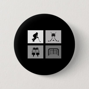 Hockey Clothing - Hockey Ice Hockey Player Gift 6 Cm Round Badge