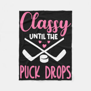 Hockey Cly Until The Puck Drops Cute Love Hockey F Fleece Blanket