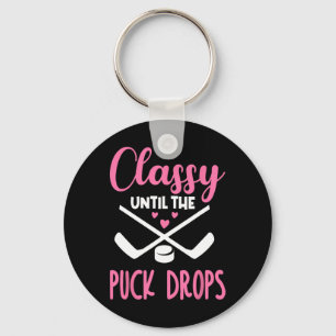 Hockey Cly Until The Puck Drops Cute Love Hockey F Key Ring