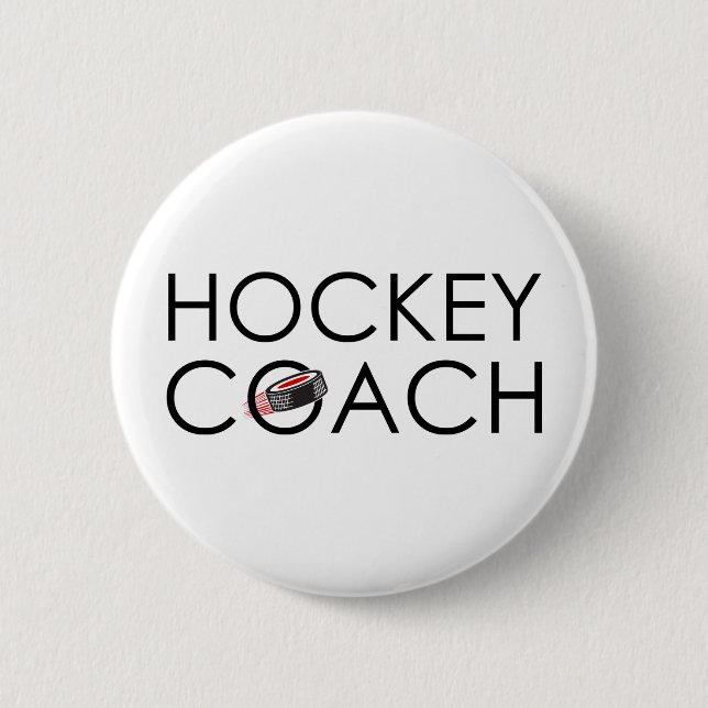 Hockey Coach 6 Cm Round Badge (Front)