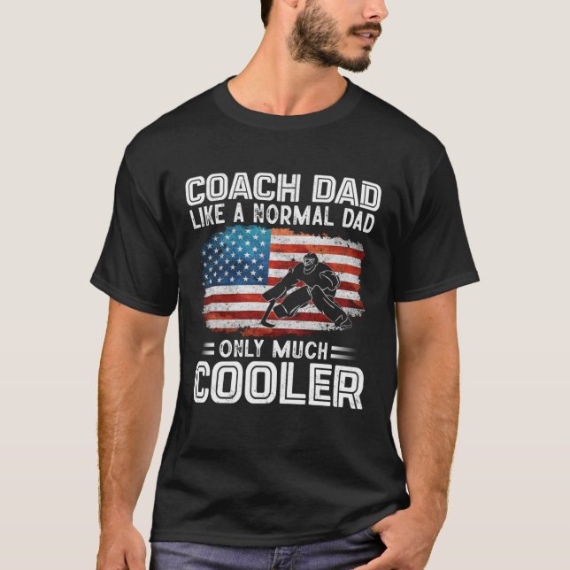 Hockey Coach Dad Hockey Goalie USA Flag Pullover H (Front)