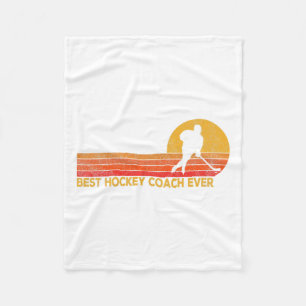 Hockey Coach Ever Ice Hockey Team Coach Retro  Fleece Blanket