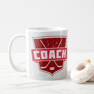 Hockey Coach Retro Style Shield Cup Mug