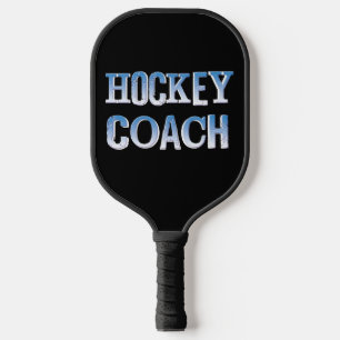 Hockey Coach Rough Blue Text Pickleball Paddle