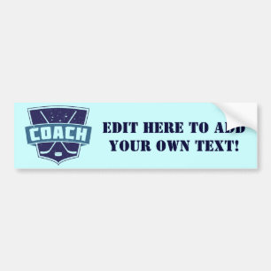Hockey Coach Shield Bumper Sticker