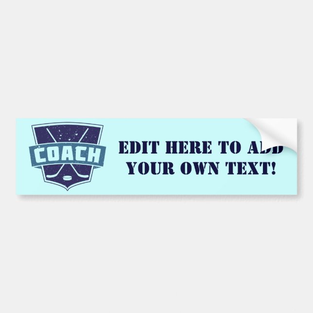 Hockey Coach Shield Bumper Sticker (Front)