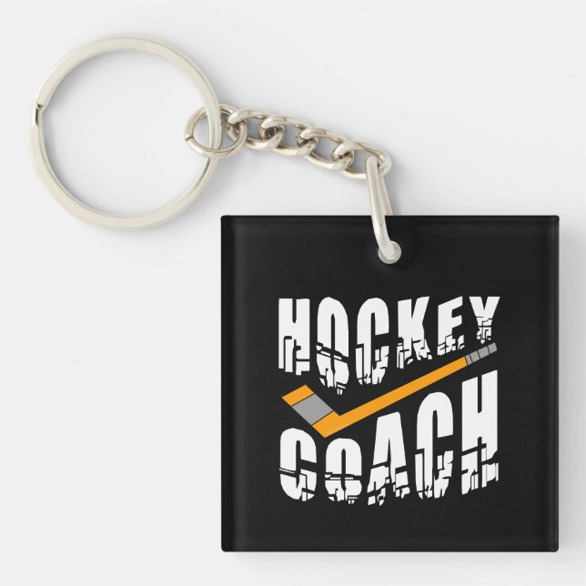 Hockey Coach Stick  Key Ring (Front)