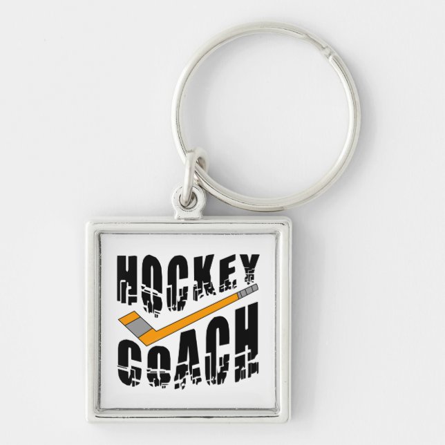 Hockey Coach Stick  Key Ring (Front)