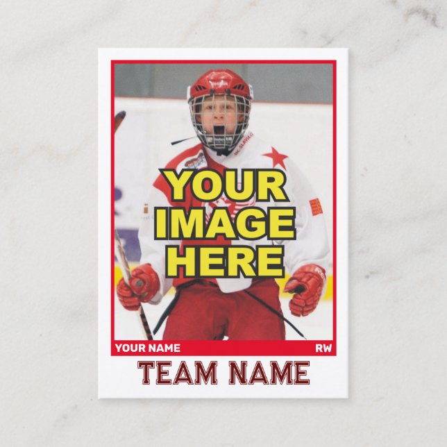 Hockey Collectable Trading Card | Red (Front)